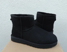UGG CLASSIC MINI II BLACK WATER-RESISTANT SHEEPSKIN BOOTS, US 10/ EUR 41 ~NEW
