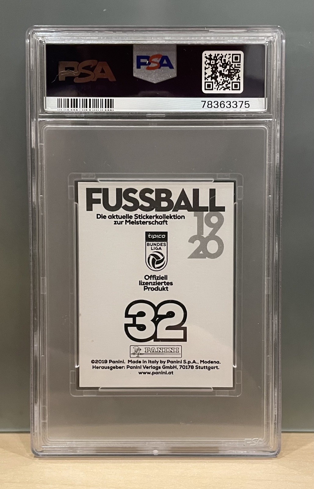 2019 PANINI FUSSBALL BUNDESLIGA #32 ERLING HAALAND ROOKIE RC STICKER PSA 9 MINT view 3
