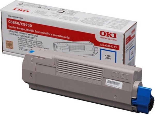 Okidata 43865723 Tonerkartusche Cyan 6.000 Seiten FüR Okidata C5850/C5950-image