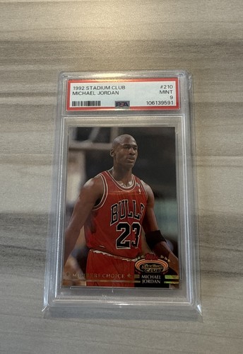 1992 STADIUM CLUB #210 MICHAEL JORDAN MEMBERS CHOICE PSA 9