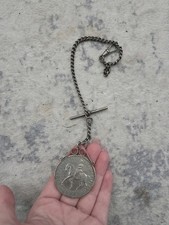 1970s 1977 Queens Silver Jubliee Coin Watch Chain