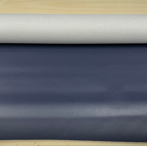 2.125 yds Ultrafabrics Brisa Night Navy Blue Faux Leather Upholstery Fabric - Picture 2 of 13