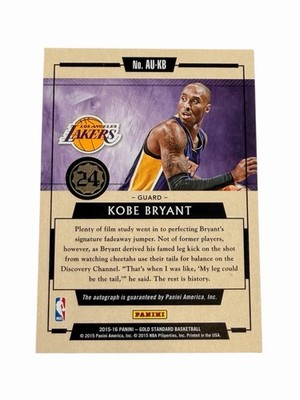 2015-16 Panini Gold Standard AU Kobe Bryant In Card Auto #'d /79
