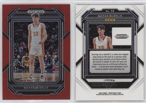 2023 Panini Prizm Draft Picks Red Prizm /299 Matas Buzelis #13