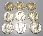 Mercury Dimes: 1923 - 1931 Philadelphia  ---9 Coins--- (10B-62)