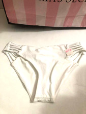 Victoria's Secret PINK Cheeky Strappy Bikini Swim Bottom White NWT