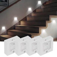 4 x LED Motion Sensor Lights PIR Wireless Night Light Battery Cabinet Stair Lamp