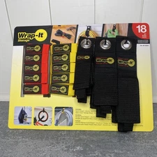 Wrap-It Storage Heavy Duty Quick Straps, Assorted Sizes, 18 Pieces