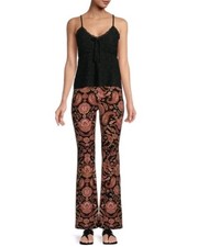 No Boundaries Black Soot Paisley Flare Pants Size XL 15-17 NWT B3-K2 