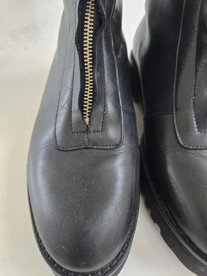 Botín informal Andre Assous Vernon para mujer talla 8,5 de cuero negro con cremallera Foto 4 de 4
