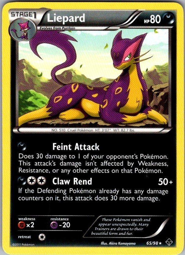 Liepard 65/98 Rare Emerging Powers Pokemon Near Mint