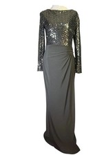 Ralph Lauren Oleanne Sequin Evening Gown Gray Size 8 Women  s Formal Dress Mother