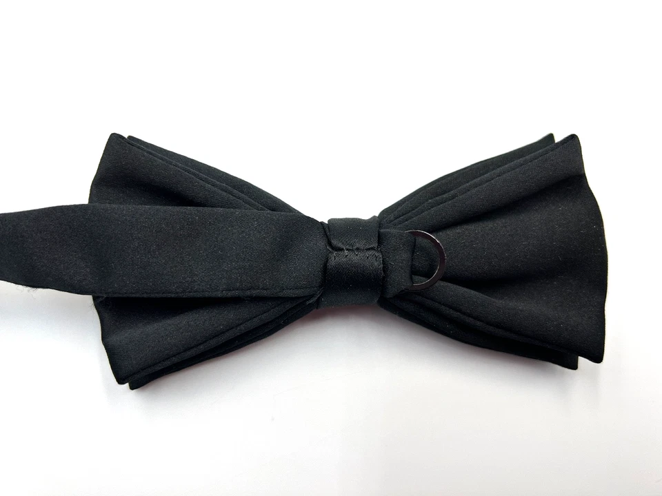 Vintage After Six Black Pleated Cummerbund Bow Tie Adjustable Formal Set - Image 4 of 4