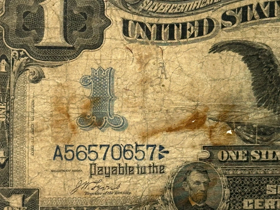 1899 $1 "Black Eagle" silver certificate - One Dollar - USA  D34 - Image 4 of 4