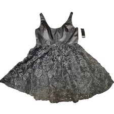 NWT Adrianna Papell Homecoming Balletcore Satin Embroidered Dress Size 14