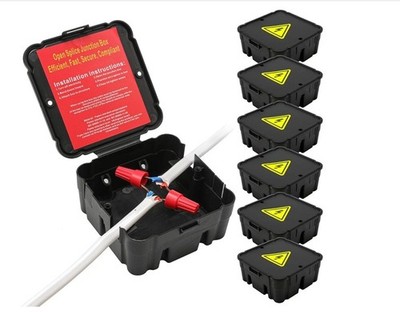 Black Open Splice Junction Box (6 Pack)，Open Splices Repair Open Splices 4'' x 4''