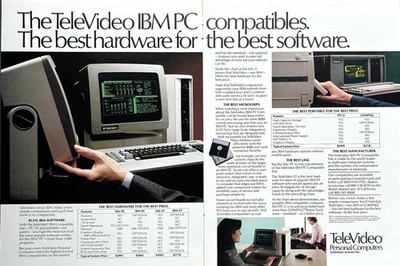 1984 Ad TeleVideo Systems IBM PC Compatible Computer 8088 CPU +VLSI Microchip