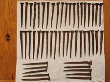 50 Hand Wrought 18th Century Antique Nails, Reclaimed from NH Houses, 3-3.75"