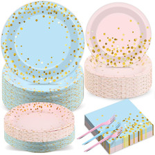 50 Guests Gender Reveal Party Supplies Baby Shower Party Tableware Gender Reveal