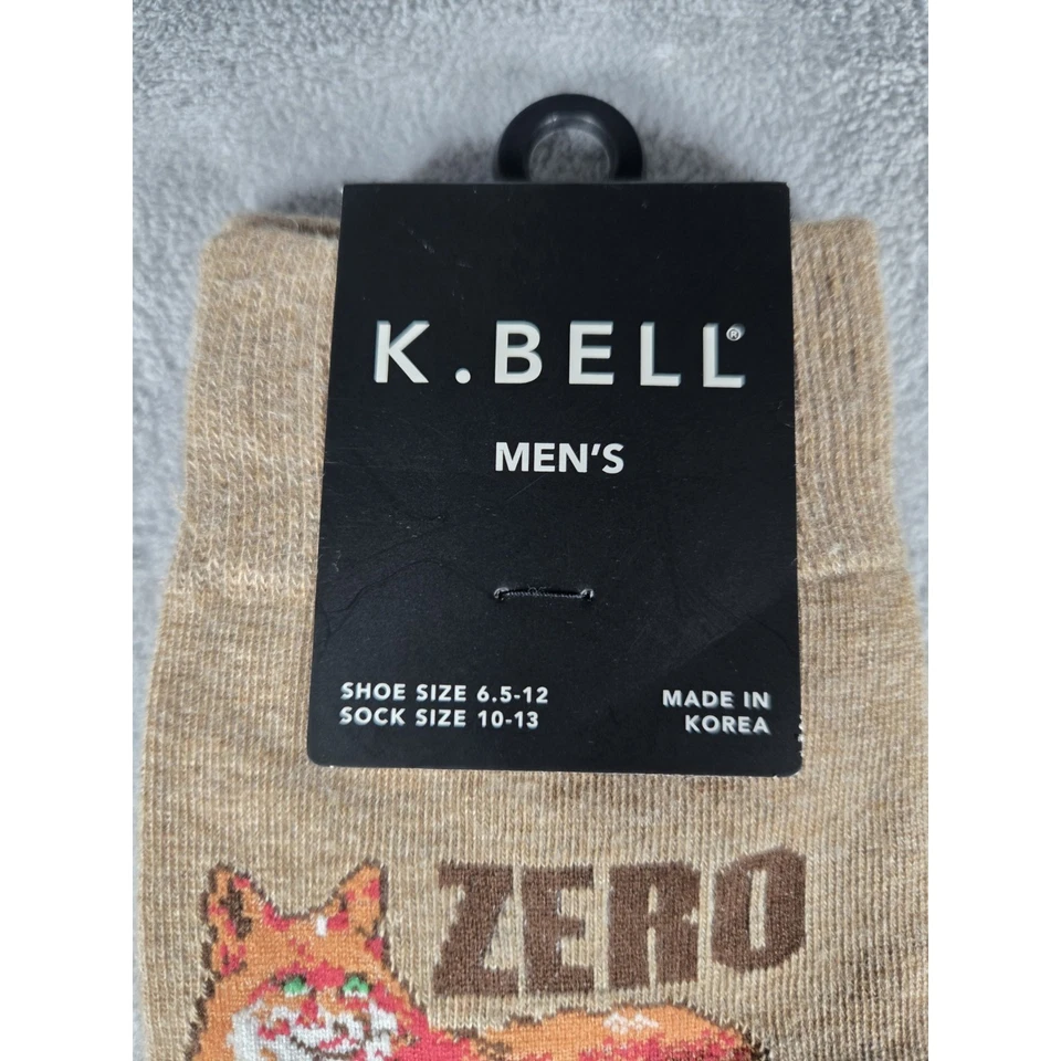 K.Bell Men's Socks Zero Fox Given Novelty Sox Brown size 10-13Br - Image 2 of 4