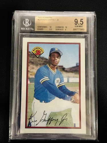 1989 Bowman Ken Griffey Jr RC #220 BGS 9.5 Gem Mint (w/10 Centering & Corners)