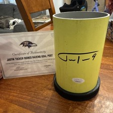 Justin Tucker Signed GOAL POST JSA COA