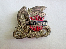 RARE! Vintage 1983 Harley Davidson Motorcycle Solid Brass Dragon Belt Buckle