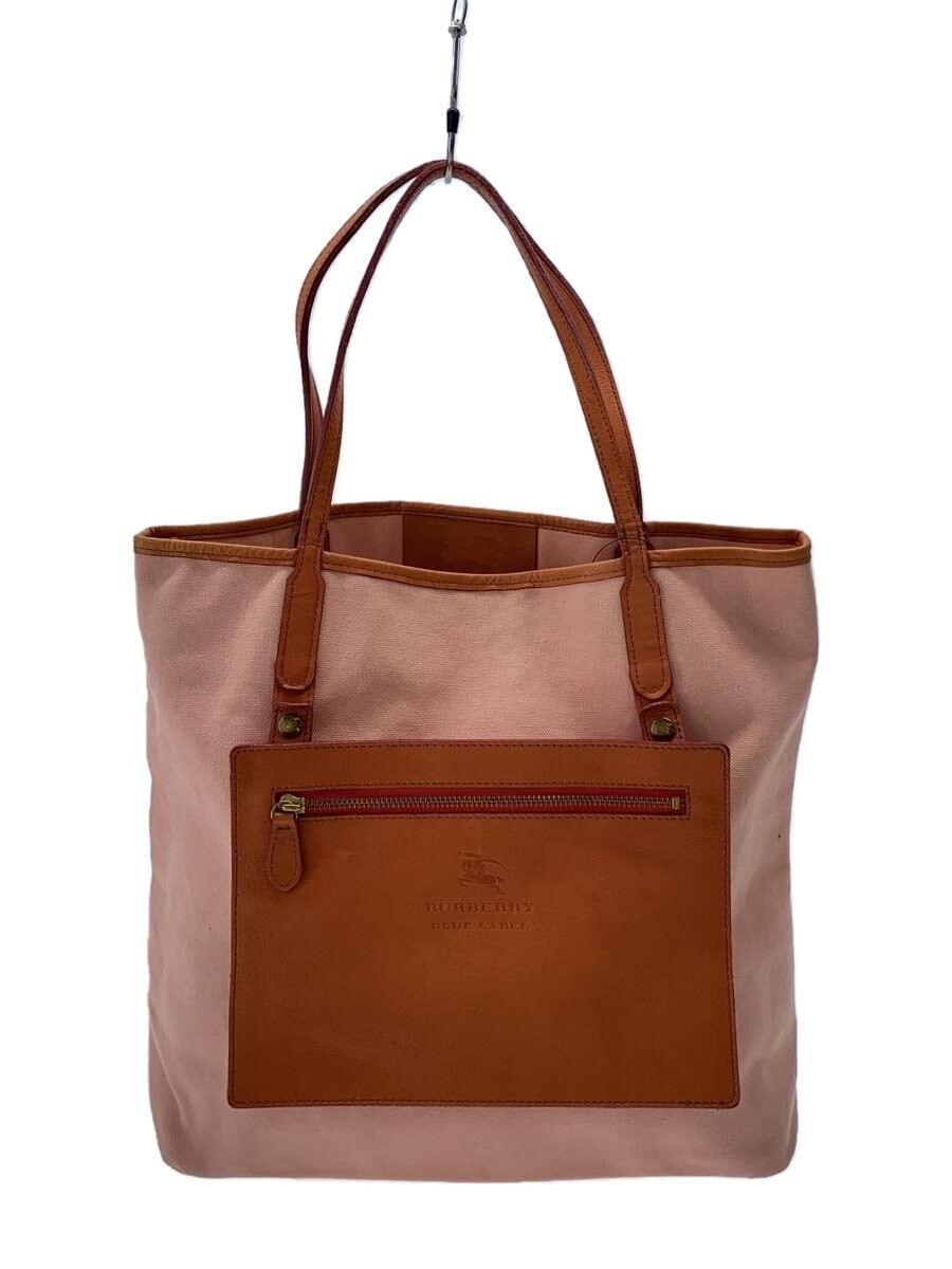 BURBERRY BLUE LABEL reversible orange canvas tote bag plain design-image