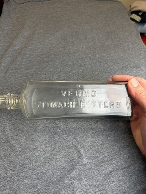 Vintage Vermo Stomach Bitters Bottle Tonic and Appetizer Clear Glass 14-16 Oz.