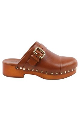 CHLOÉ BRAUNE LEDER CLOGS EU 38 UK 5 US 8