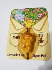 Vtg Avon Zip A Zoo - Loveable Lion Zipper Pull Charm 1983 New In Package