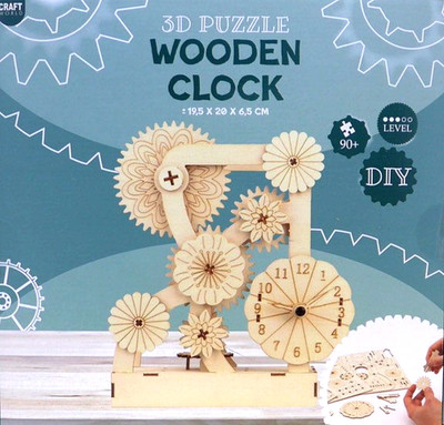 DIY Modellbau Wooden Clock Uhr 3D Puzzl 90+Teile Holzpuzzle