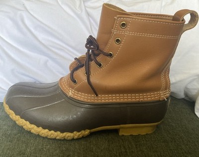 LL BEAN Boots Womens 9 Wide Tan Brown Bean Boot Hunting Duck Shoes USA Outdoor