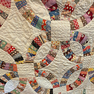 Vintage Patchwork Quilt White Multicolor Quilted Bedroom Non Standard