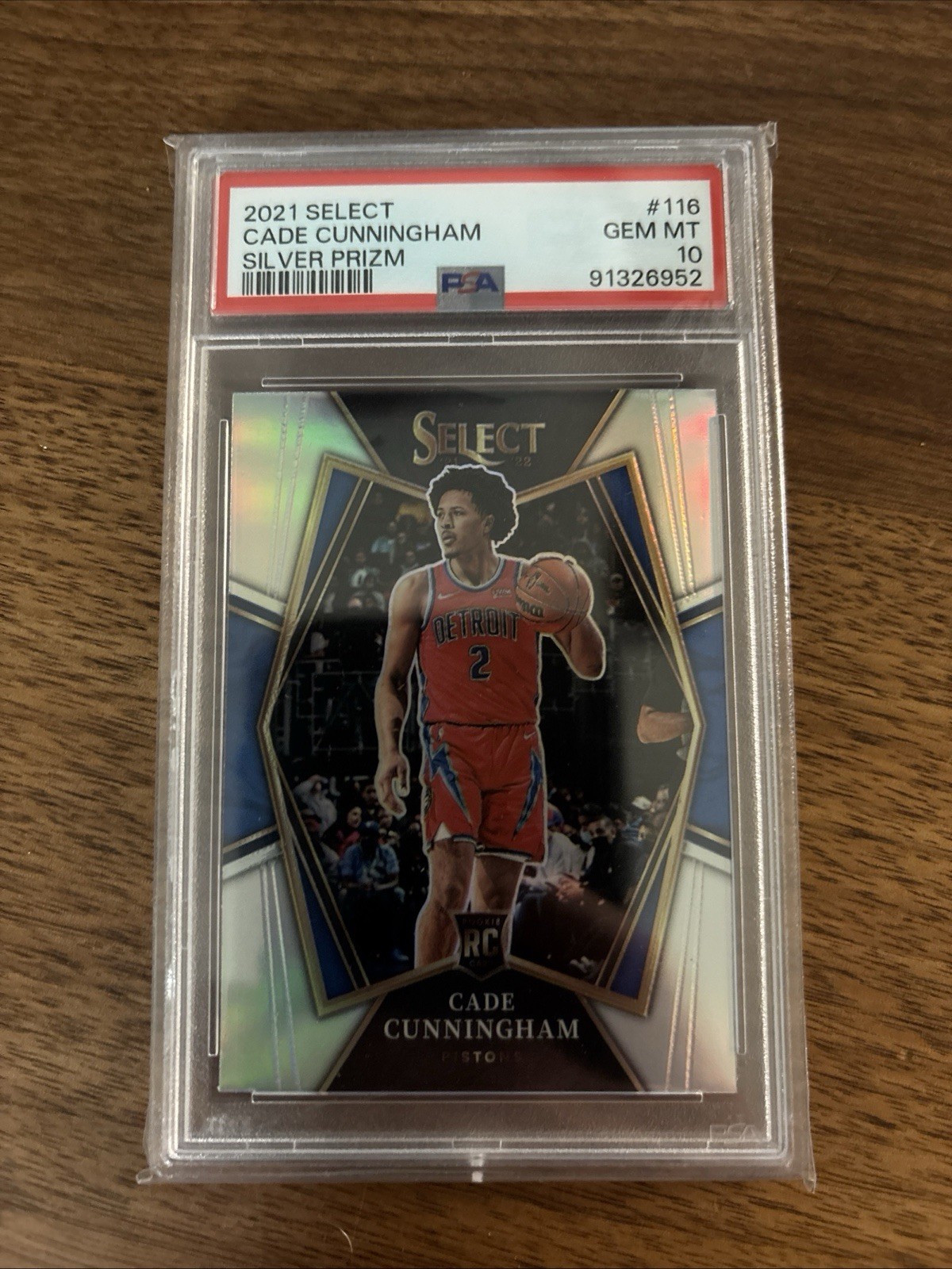 Cade Cunningham 2021-22 Select PREMIER LEVEL SILVER PRIZM ROOKIE RC #116 PSA 10