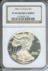 1987-S American Silver Eagle ASE S$1 NGC PF69 PR69 PROOF PF-69 Older Holder