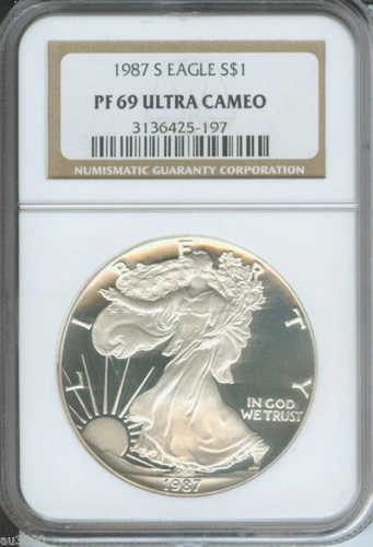 1987-S American Silver Eagle ASE S$1 NGC PF69 PR69 PROOF PF-69 Older Holder