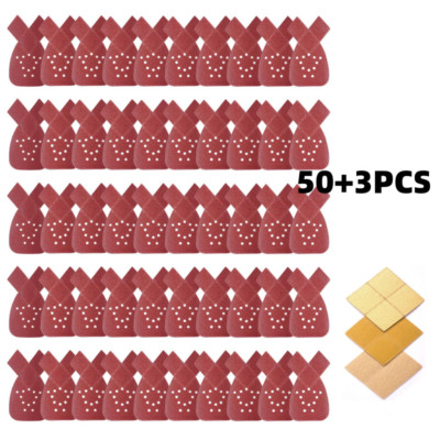 53PCS Mouse Sander Sandpaper Pads for Black+Decker Hook and Loop Sanding Pads
