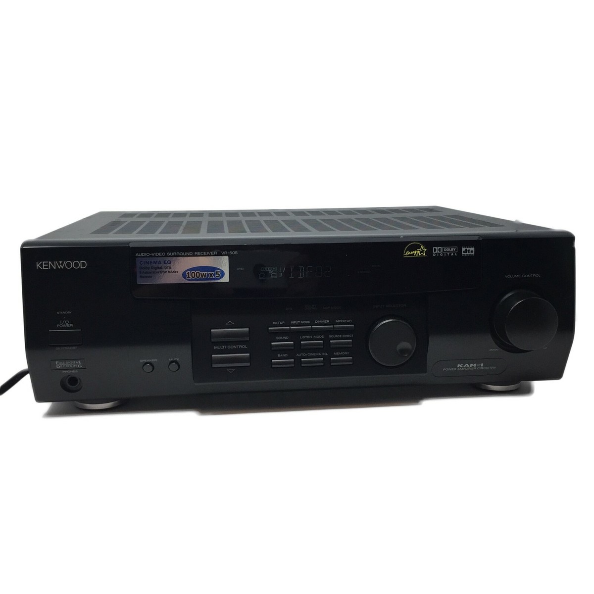 Kenwood Model VR-505 KAM-1 A/V Surround Receiver Dolby Digital