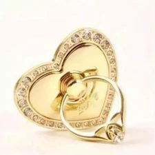 LiliDreamStore 360 Rotating Cell Phone Tablet  Ring Stand Holder-GOLD LOVE HEART