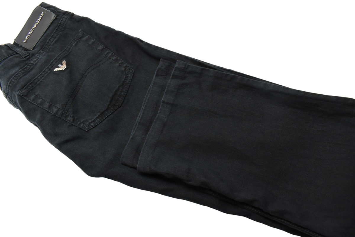 EMPORIO ARMANI JEANS Sean Basic Fit Trousers Men's W31/L30 Linen