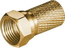 Gold 7mm F Connector screw on for TV Aerial Satellite Connections F-type Plug