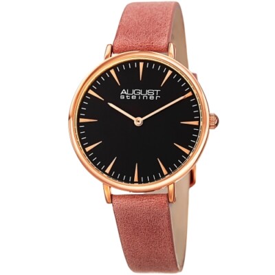 August Steiner AS8187PK Quartz Analog Anzeige Rund Goldfarbig Damenuhr