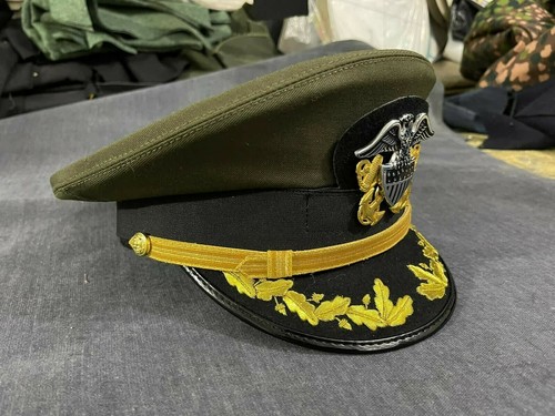 WWII WW2 US Navy Senior Men's Officer Visor Embroidered Hat Caps Reproduction - Picture 9 of 10