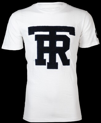 #ad #ad $79 TRUE RELIGION White UNIVERSITY OF TR Short Sleeve Applique Graphic T shirt $17.99