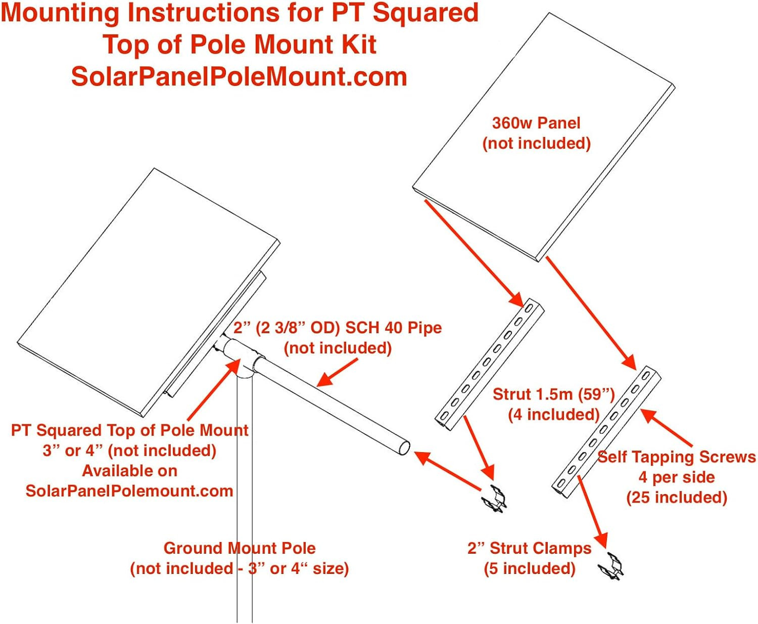 Premium Solar Panel Pole Mounting Kit for Easy Installation