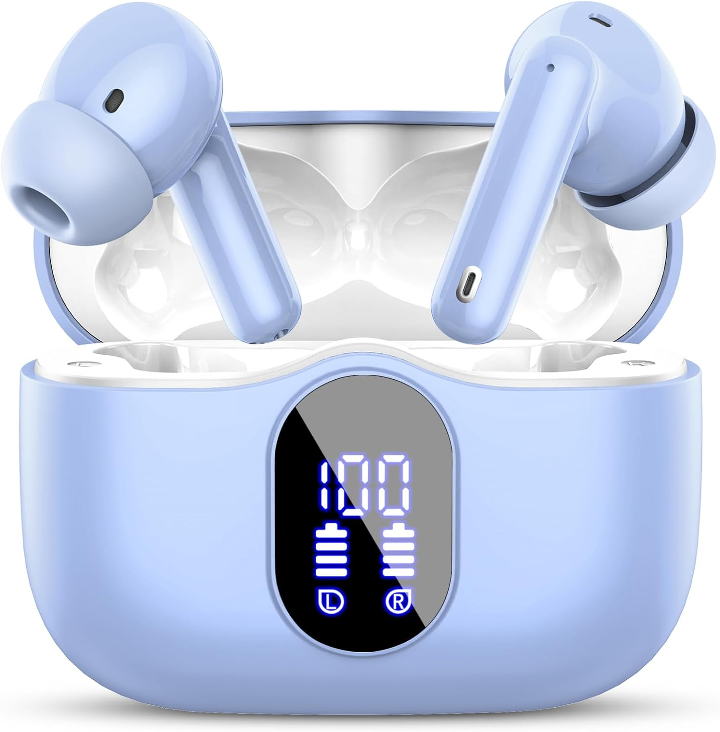 Wireless Earbuds, Bluetooth 5.4 Headphones Bass with Noise Cancelling Mic, Stere-image
