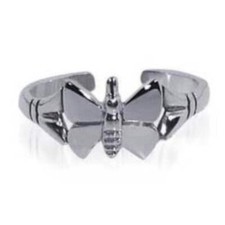Adjustable 925 Silver Butterfly Toe Ring Cute...