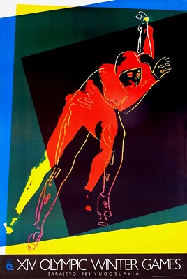 アンディ・ウォーホル アートポスター 1984 冬季オリンピック ポスター Speed Skater 303 - Andy Warhol | Revolver Gallery
