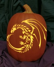 Dragon (Version 2) Carved Foam Permanent Pumpkin